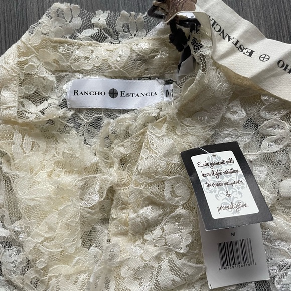 Rancho Estancia Lace Botton Down Angelcore Coquette Blouse Size Medium - Picture 10 of 10